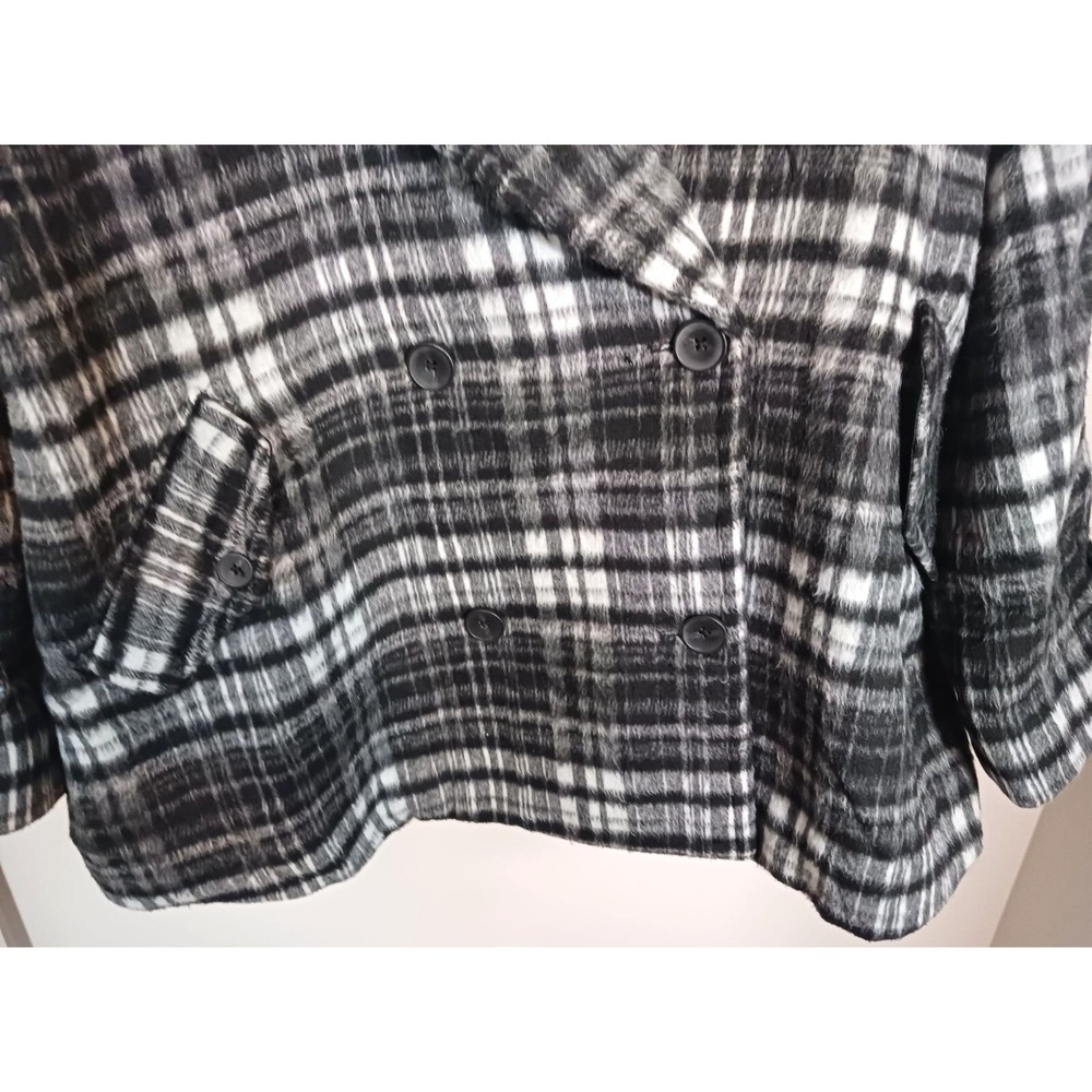 Free People Highlands Oversized Plaid Peacoat NWT Womens Large Slouchy Coat - Picture 4 of 6
